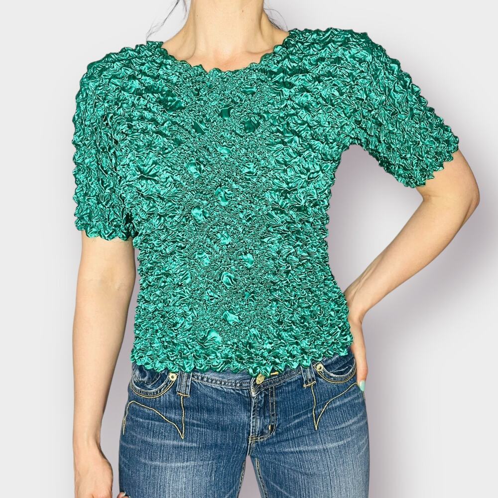 90s Green Popcorn Top - Picture 2 of 7